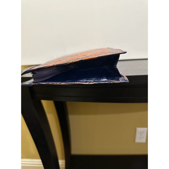 Genuine Leather Leopard Clutch Bag Purse Made in India 14"x8.5"x2.5" - Picture 12 of 16